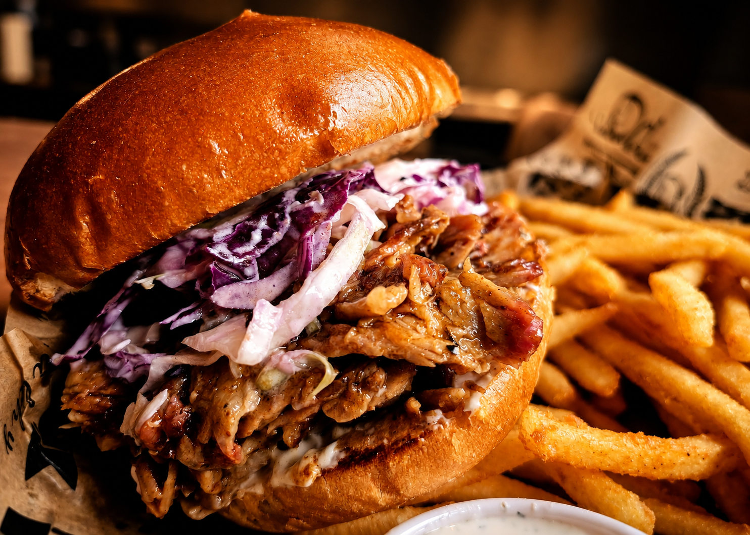 Slow Smoked Pulled Pork Sandwich