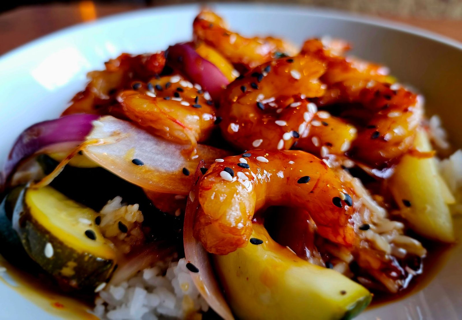 Deconstructed Steak or Shrimp Kabob Bowl