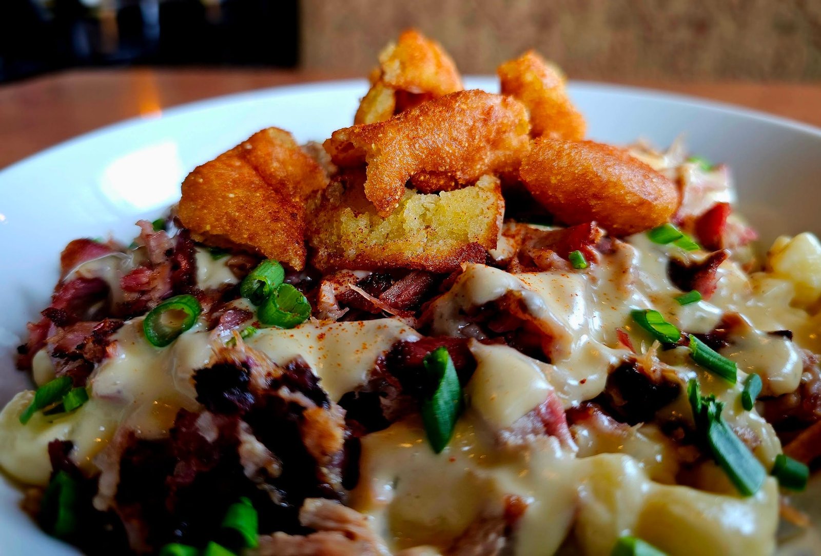 Pulled Pork Hush Puppy Bowl