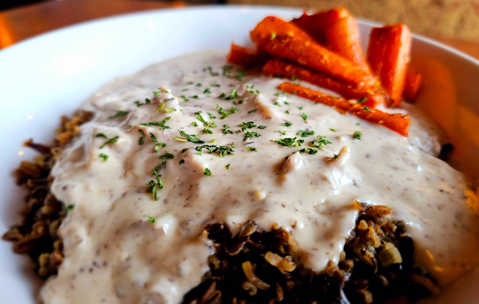 Wild Rice & Mushroom Creamy Garlic Chicken Bowl