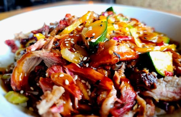 Slow-Smoked Boneless Honey Teriyaki Pork Rib Stir-Fry