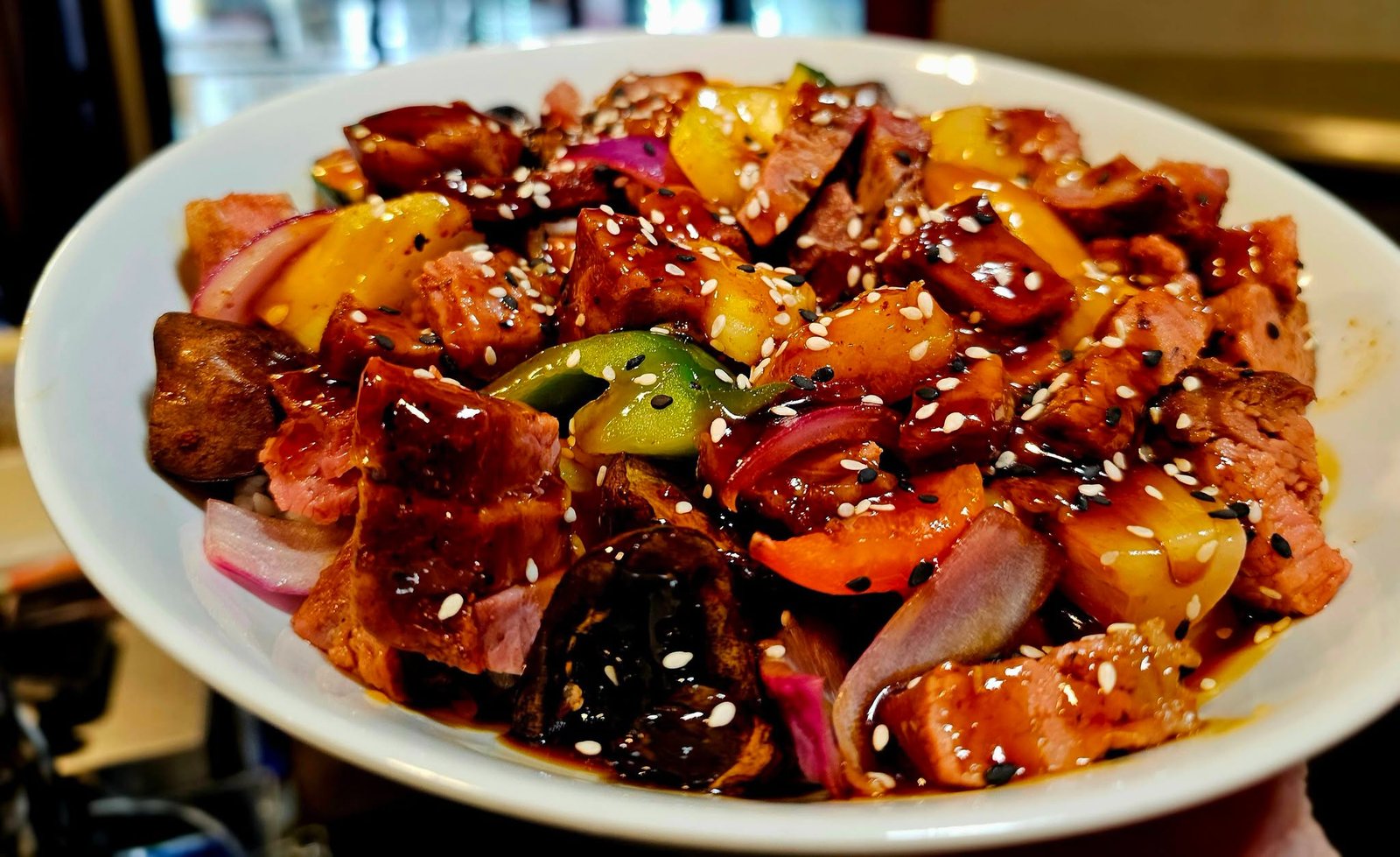Deconstructed Tri Tip Steak or Spicy Thai Chicken Kabob Bowl