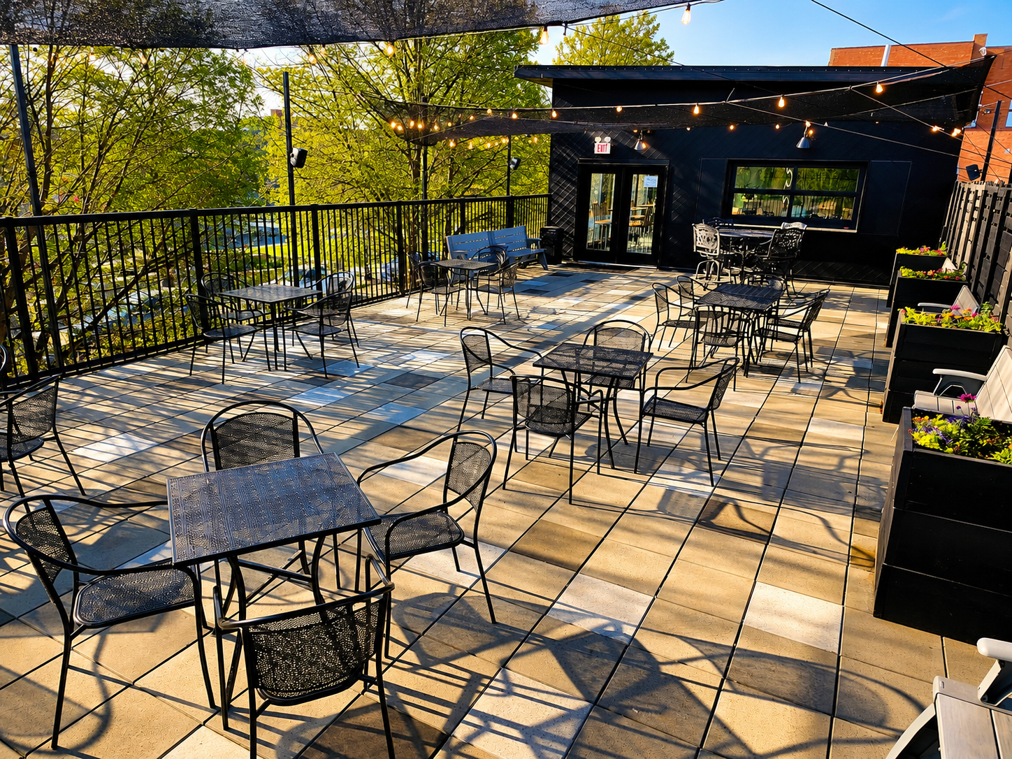 Rooftop patio dining in Dickinson